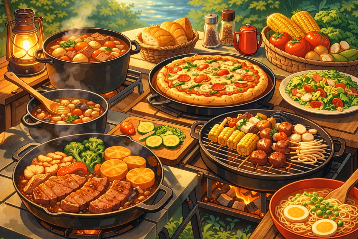 캠핑 추천 음식 이미지