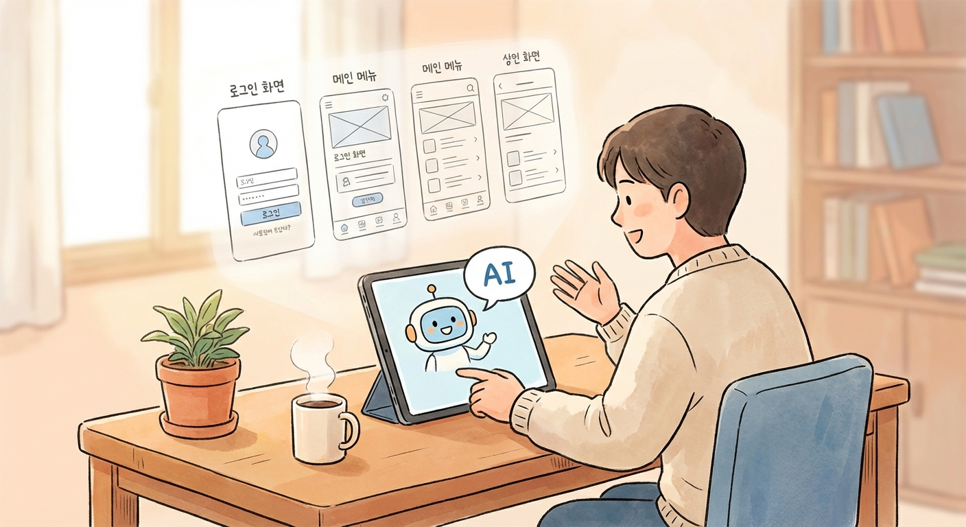 AI와 대화하며 앱 구조를 구상하는 장면