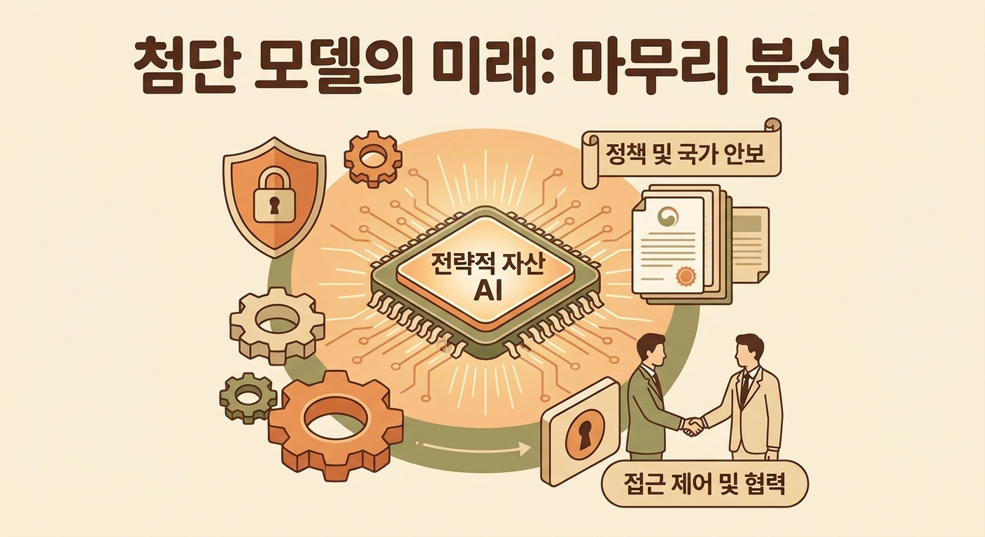frontier AI가 전략 자산처럼 다뤄지는 흐름을 표현한 일러스트