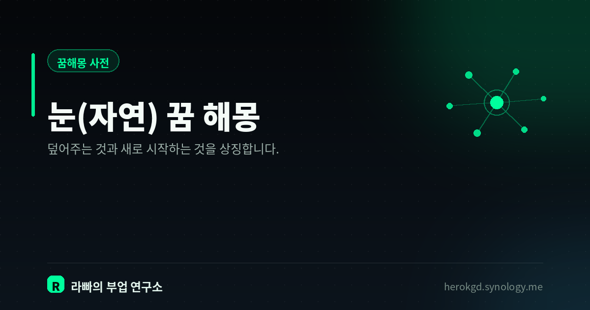 눈(자연) 꿈 해몽